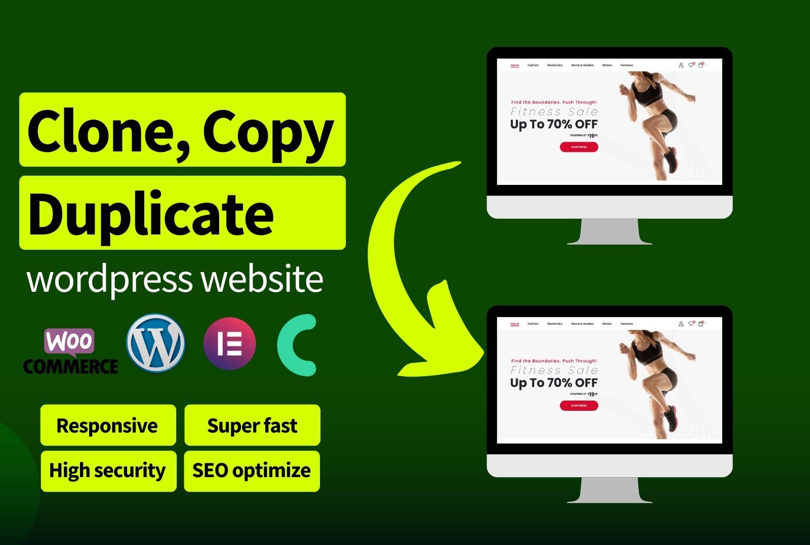 copy, clone, redesign, revamp, customize or duplicate website wordpress elementor pro