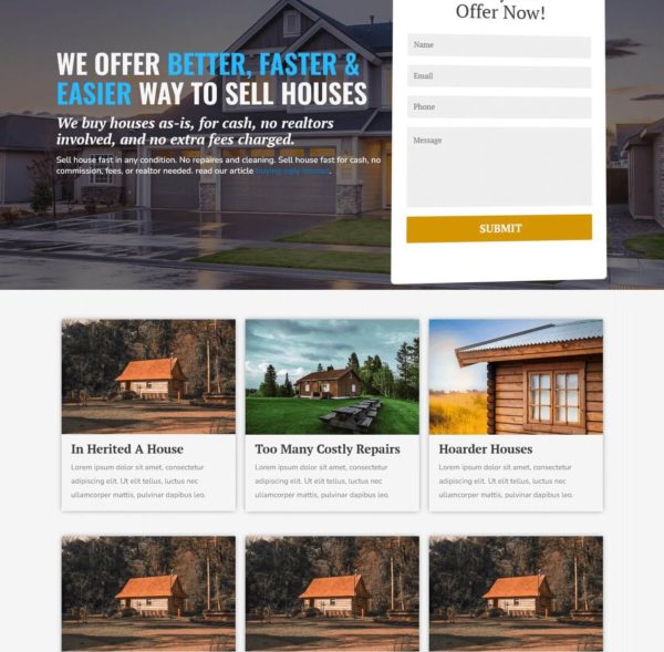 House4Cash elementor Landingpage wordpress Full website design development by dev naymul247 devnaymul