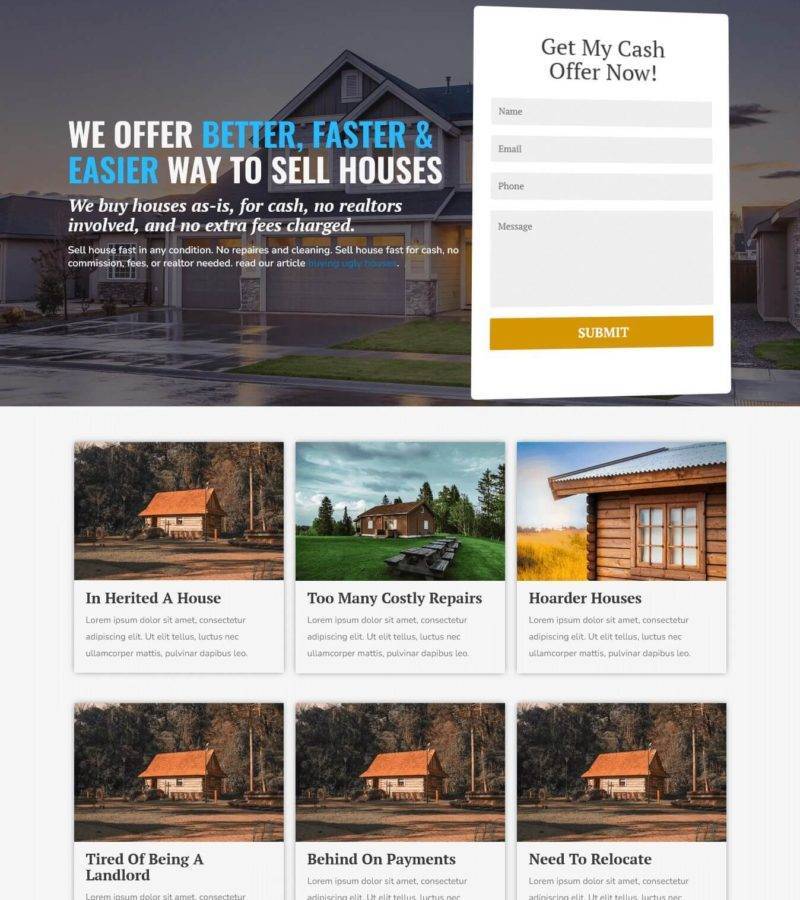 House4Cash elementor Landingpage wordpress Full website design development by dev naymul247 devnaymul